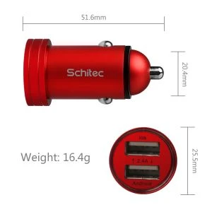Android için 2.4A Çift Usb Araç Şarj Cihazı